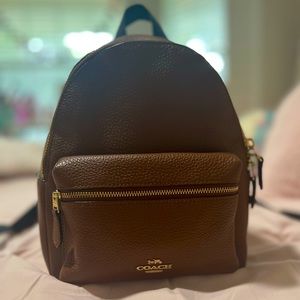 Women’s Coach Charter Backpack in Signature Leather Brown